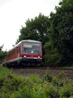 628 437-6 mit 928 437-3 als RB25213 von nach Lauterbach auf der Vogelsbergbahn am 17.06.06.