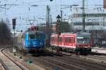 1042 520 mit dem Betriebsausflug der Kreissparkasse Altenkirchen & 628 593 mit der RB nach Mhldorf am 18.03.12 am Heimeranplatz zu Mnchen