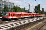 Der 628 571 fhrt zusammen mit 3 weiteren 628ern als Gterzug durch Mnchen Heimeranplatz am 08.07.2012