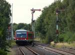 Einfahrt in den Dannenberger Bahnhof, hier zu sehen 928 645 als RB aus Lneburg nach Dannenberg Ost. Am 23.09.12