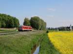 Der 628 629 als RB nach Landshut am 18.05.2013 unterwegs bei Tegernbach.