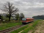 Der 628 558 als RB nach Mhldorf am 27.04.2013 unterwegs bei Schwaibach.