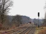 ber die Mngstener Brcke fahren DB 928 670 + 628 670 aus Remscheid kommend als RB47 von Wuppertal nach Solingen.

2013-03-27 Solingen-Schaberg 