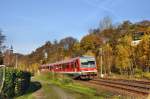 628 510 auf dem Weg nach Remscheid Hbf im Bft Wuppertal Rauental (16.11.2013)