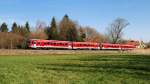 628 628 und 678 mit S-Bahn, A-Linie (29376) bei Bachern (27.03.2014)