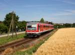 Der 628 575 als RB nach Passau am 28.06.2014 unterwegs bei Engertsham.
