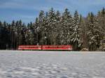 Der 628 628 als RB nach Burghausen am 02.01.2015 unterwegs bei Pirach.