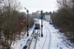 Ausfahrt für ein 628-Doppel nach München Hbf am 06.01.15 in Thann-Matzbach.