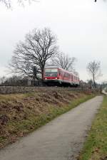 RB 22713 mit 928 564 am Einfahrvorsignal Nonnenhorn (24.01.2015)