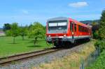 628 310 hatte am 28.06.2015 Dienst auf der Weschnitztalbahn und konnte zwischen Fürth (Odenwald) und Fahrenbach als RB 28328 (RFUE - RWE) abgelichtet werden.