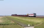 245 02* und 628 535-7 mit dem AS 1424 (Niebüll-Westerland) am Hindenburgdamm 8.5.16