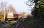 628 670 und 664 als RB 38 Düsseldorf - Bedburg - Köln bei Grevenbroich-Kapellen, 16.12.16.