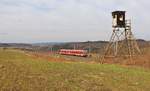 628 568 fuhr am 25.02.17 von Mühldorf nach Chemnitz. Hier ist der Triebwagen zu sehen in Ruppertsgrün/V. 