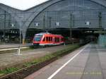 640 027 fhrt am 18.08.08 aus dem Leipziger Hbf aus. Seine Fahrt geht nach Geithain und wieder zurck.