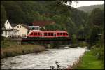 Ein bisschen was aus dem Sauerland: 640 018 hat in Finnentrop als RB92  Biggesee-Express  die Fahrt aufgenommen und befindet sich nun auf dem Weg nach Olpe. (29.08.2010)