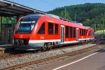 In Doppeltraktion der Alstom Coradia LINT 27 - 640 001 und der LINT 41 - 648 203/703 der DreiLänderBahn fahren am 06.09.2013 als RB 95  Sieg-Dill-Bahn  (Dillenburg-Siegen-Au/Sieg) in den Bahnhof Betzdorf/Sieg ein.  
