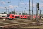 Nachschuss auf 641 ???, 641 ??? und 641 013 (Alstom Coradia A TER) von DB Regio Baden-Württemberg, die im Bahnhof Basel Bad Bf (CH) rangieren.