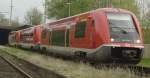 Eine Seltenheit: Eine Dreifachtraktion ALSTOM Coradia A-TER (VT 641) steht am 29.04.2005 in Smmerda als RB nach Straufurt abfahrbereit.
