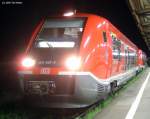 641 037 steht in der Nacht vom 22.07. zum 23.07.2005 als RB nach Smmerda abfahrbereit in Erfurt Hbf.