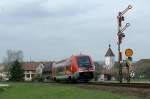 DB 641 012 als RB von Schaffhausen nach Erzingen beim Einfahrsignal  F  in Neunkirch am 8.