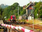 Und noch ein Teleblick auf den Bahnhof Blankenstein (Saale)am Morgen des 7.09.201.