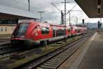 Am 24.01.2014 stellt sich 641 006  Schwörstadt  zusammen mit 641 040 und 641 004  Laufenburg  als RB 26661 (Basel Bad Bf - Lauchringen) in Basel Bad Bf auf Gleis 10 bereit.