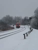 641 029 fährt hier am 26.01.2014 durch Schwarzenbach/Saale.