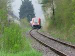 641 007 hat soeben den Bahnhof Stühlingen verlassen und ist als RB26855 unterwegs von Waldshut nach Weizen.