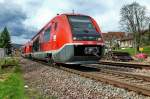 DB BR 641 002-1. Die RegionalBahn, von Basel Bad. Bahnhof kommend, hat gerade den Bahnhof Bad Sckingen verlassen und fhrt noch bis nach Lauchringen bei Tiengen. 3.3.2007 