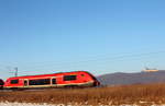 641 028 DB Regio bei Lichtenfels unterhalb von Kloster Banz am 27.01.2017.