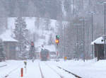 Ausfahrt 642 738 nach Zwickau Hbf. Der Schneefall hat sich deutlich verstärkt.
21.01.2018 14:28 Uhr  Johanngeorgenstadt.