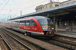 Magdeburg Hauptbahnhof am 17. Februar 2018 steht auf Gleis 5  642 721 als RE 10 nach Erfurt Hauptbahnhof 