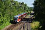 642 097 fuhr am 20. Juni 2018 als RB von Weißenhorn nach Ulm Hbf in Senden ein.