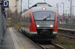 642 629 Erzgebirgsbahn auf Dienstfahrt von Rügen nach Chemnitz am 18.11.2020 durch den Bf Anklam. (Gesicht verfremdet)