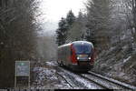 Hier zu sehen ist ein Desiro Classic als RB97 nach Brilon Wald. Er wird seine Endstation in wenigen Minuten erreichen.