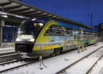 642 041 stand am Morgen des 06.01.2024 als RB11 von Rostock Hbf nach Tessin im Rostocker Hbf bereit.
