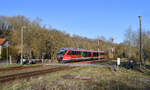 DB 642 023 als RE 16580 (Erfurt Hbf - Nordhausen) am 03.03.2021, bei der Einfahrt in Kleinfurra