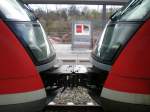 Zwei Triebwagen der Baureihe 642 schauen sich am 22.03.2008 in Erfurt Hbf ganz tief in die Augen!!!