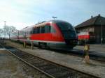 DBAG  DESIRO  BR 642 auf Personalschulungsfahrt in Lindau Hbf.am 06.03.01