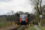 642 020/520 passiert die Saalebrcke bei Orlamnde. (10.4.2010)