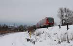 642 095 als RE von Neustadt/Weinstr nach Karlsruhe.Aufgenommen am 31.12.12 in Edesheim/Pfalz.