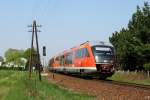 Zwei Desiro der DB Regio passieren am 22.04.2011 das Einfahrsignal des Bahnhofs Grosteinberg. Ziel des von 642 140/640 gefhrten Zuges ist Meien.