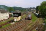 Als RB nach Leipzig Hbf verlsst 642 182 am 15.5.2011 den Bahnhof Nossen.