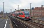 Am 25.02.12 war 642 003 als RB von Saalfeld nach Leipzig unterwegs, als sie den Bahnhof Zeitz erreicht.