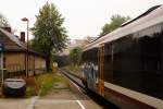 Am Mittag des 31.08.2012 verlt 642 834 soeben den Bahnhof Kamenz in Richtung Dresden Hbf.