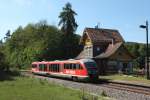 Den Hp Paulinzella durchfhrt am 24.05.2012 642 526.026 als RE16409 nach Saalfeld. Das  ...Bahn fahren  wird hier allerdings seit 10.06.2012 von der Erfurter Bahn erledigt.
