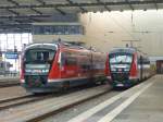 Hier zu sehen sind zwei 642 er ( 642 200 und 642 731 ) im Hauptbahnhof von Chemnitz. 01.04.13.