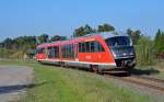 Nachdem 642 182 zuvor von Eilenburg kommend den Bahnhof Pretzsch(Elbe) erreicht hat, ist dieser am 03.10.14 nun auf dem Rückweg nach Bad Düben. 