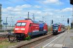 101 006-5 die Werbung macht für Berner Oberland Anreise mit der Bahn am 39€ und 642 542 aus Meißen wohin man Bald nicht mehr mit der Bahn fahren kann !  Leipzig Hbf 10.06.2015