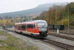 642 059 gegen 11:00 Uhr bei der Einfahrt im Bahnhof Cranzahl, in welchen auch die Fichtelbergbahn nach Oberwiesenthal beginnt.
26.10.2015